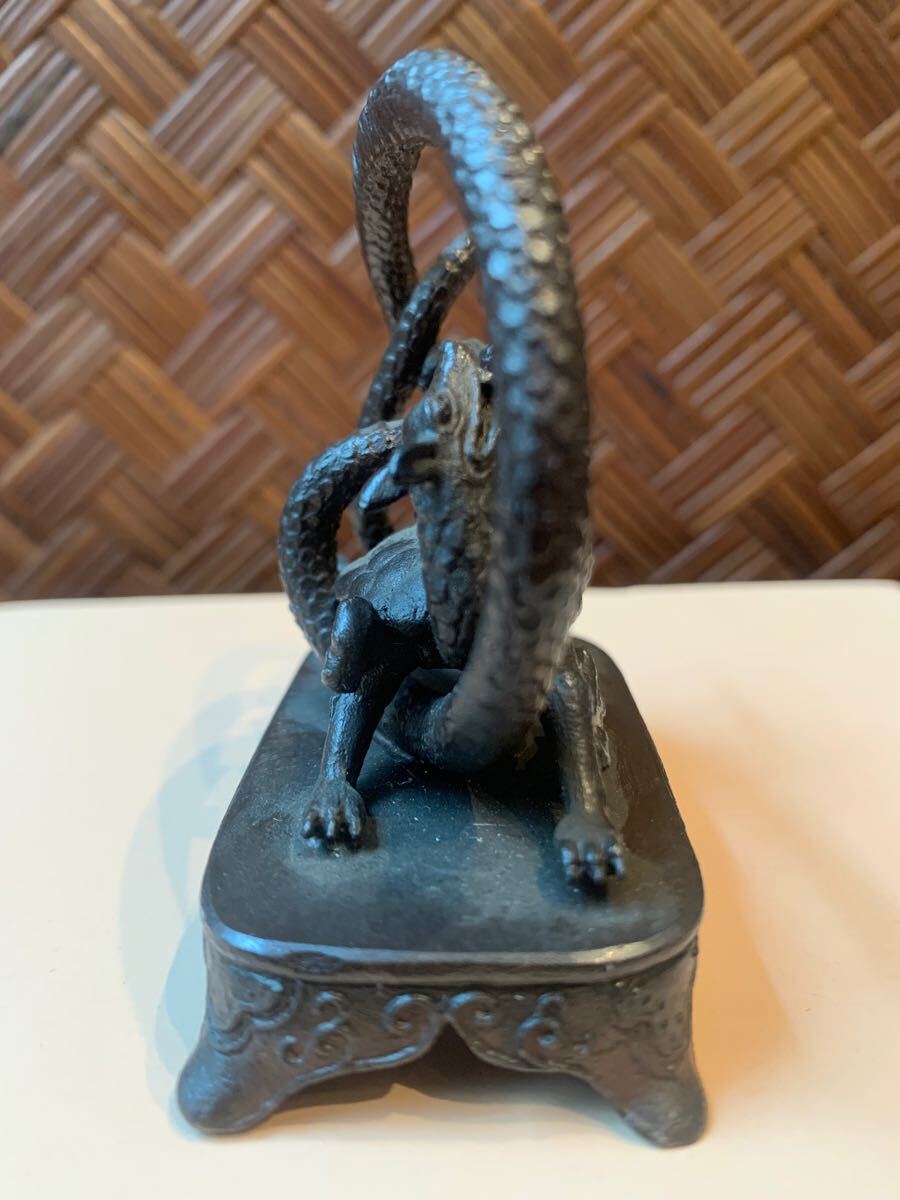 蛇と亀 銅製 中国古玩 唐物 縁起物 玄武 北の守り神(東洋彫刻 蛇と亀 銅製 中国古玩 唐物 縁起物 玄武 北の守り神(東洋彫刻