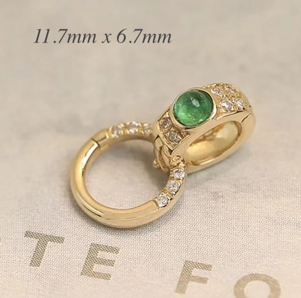 K18 バチカン ダイヤモンド エメラルド ジュエリーパーツ K18YG YG イエローゴールド ダイヤ ロック付き チャーム 爪 WG ホワイトゴールド