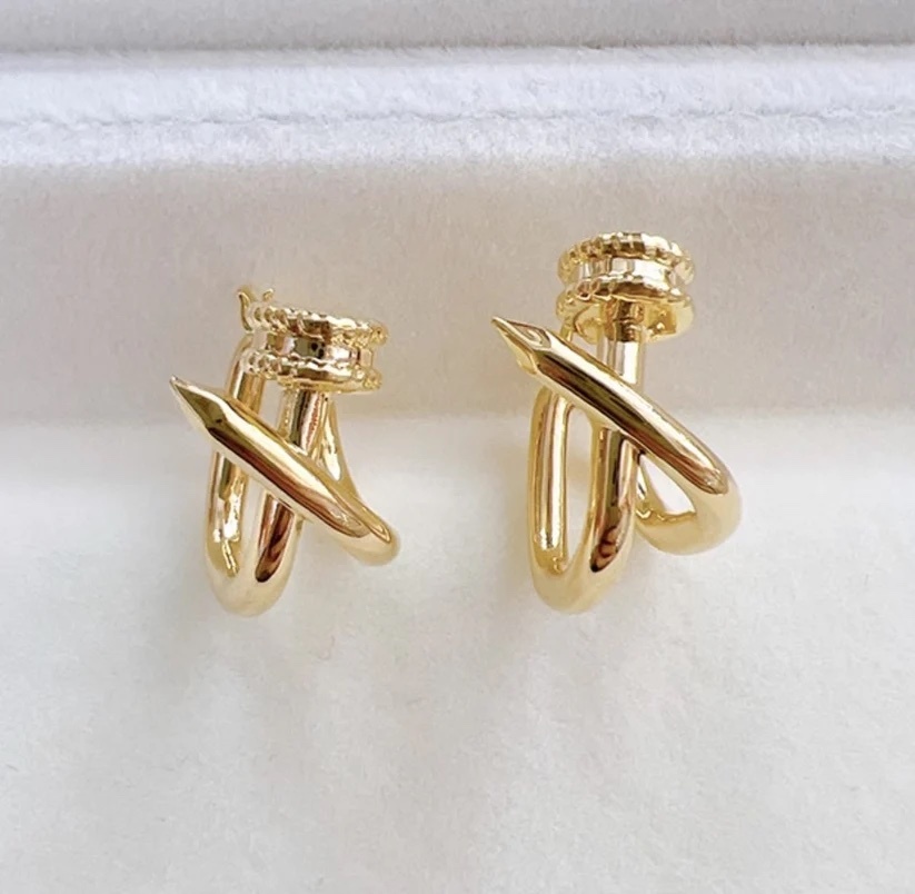 18K ピアス フープピアス リングピアス イタリアンジュエリー 釘 18K ピアス フープピアス リングピアス イタリアンジュエリー 釘