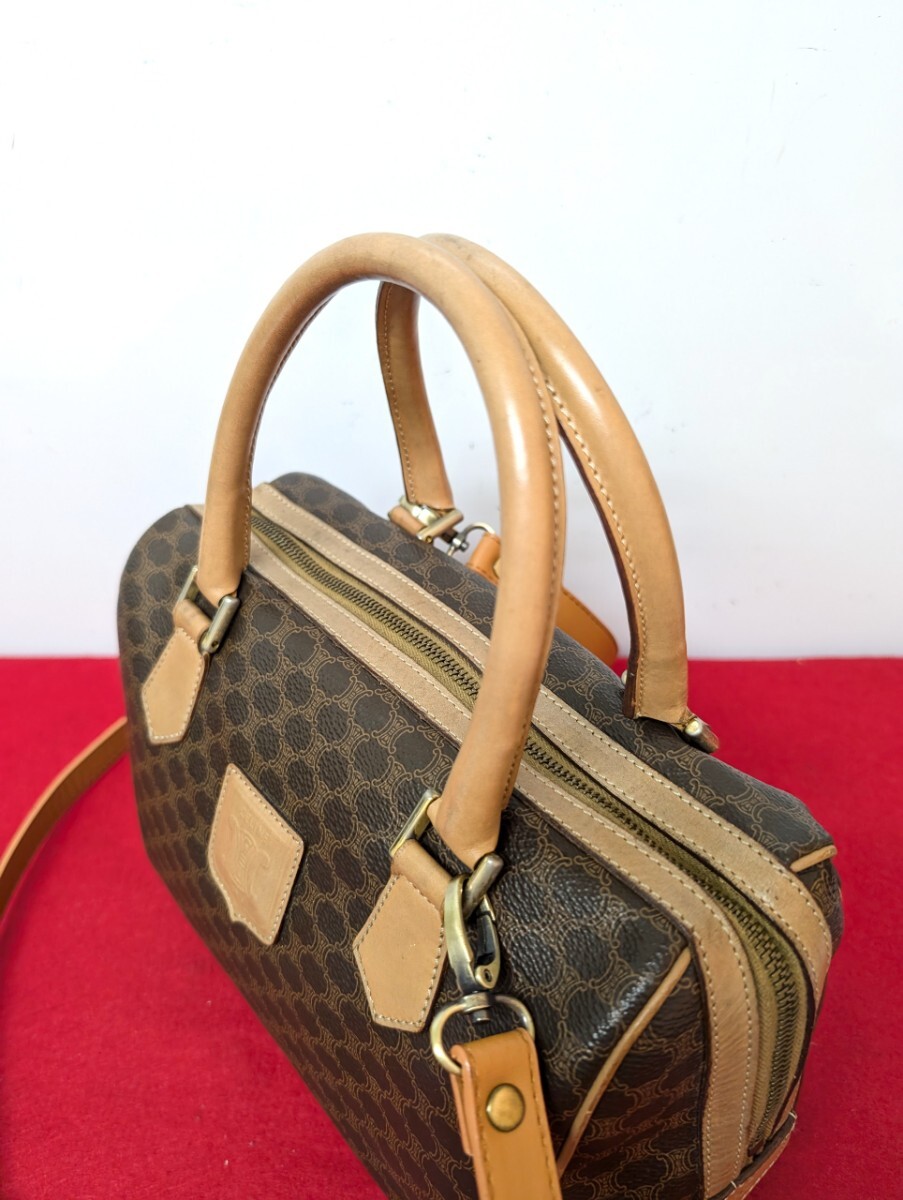 美品 極希少 Celine セリーヌ マカダム柄ミニボストンバッグ 美品 極希少 Celine セリーヌ マカダム柄ミニボストンバッグ