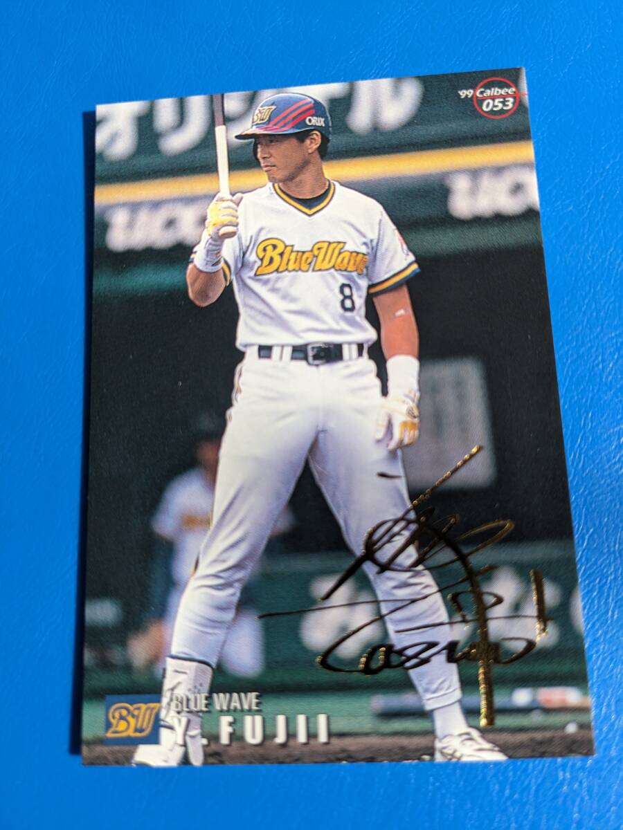 **1999 год Calbee Professional Baseball chip s Gold автограф карта Orix No.053 глициния .. самец 