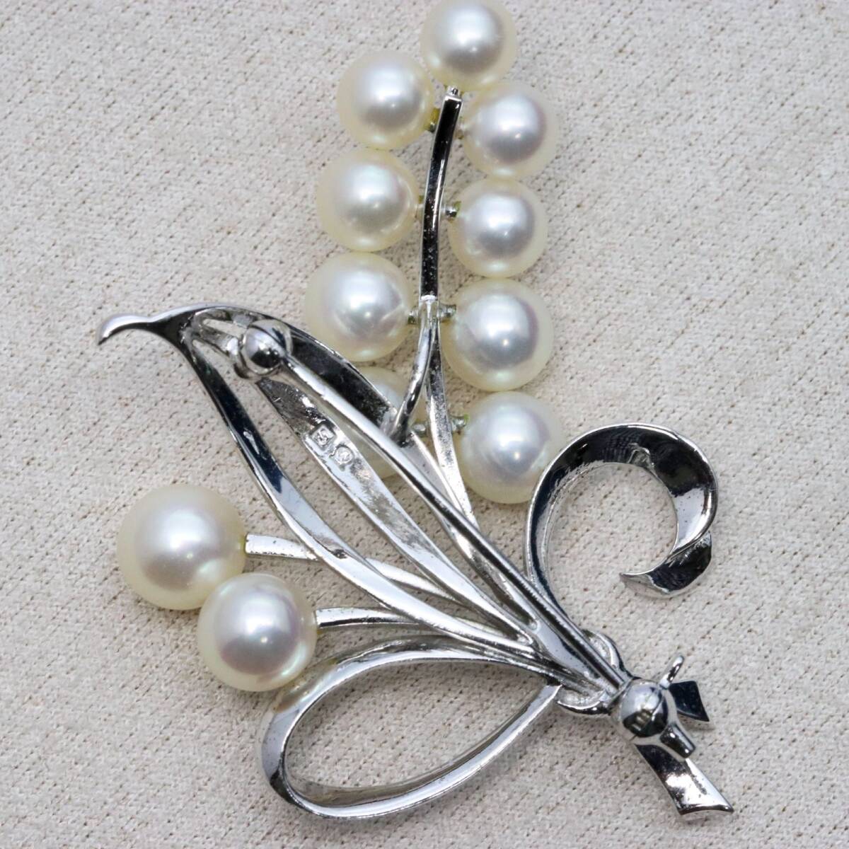 ミキモト シルバー 真珠 花束モチーフ パール ブローチ MIKIMOTO ミキモト シルバー 真珠 花束モチーフ パール ブローチ MIKIMOTO