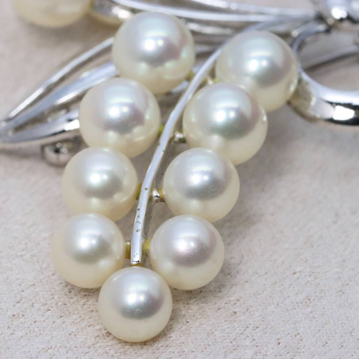 ミキモト シルバー 真珠 花束モチーフ パール ブローチ MIKIMOTO ミキモト シルバー 真珠 花束モチーフ パール ブローチ MIKIMOTO