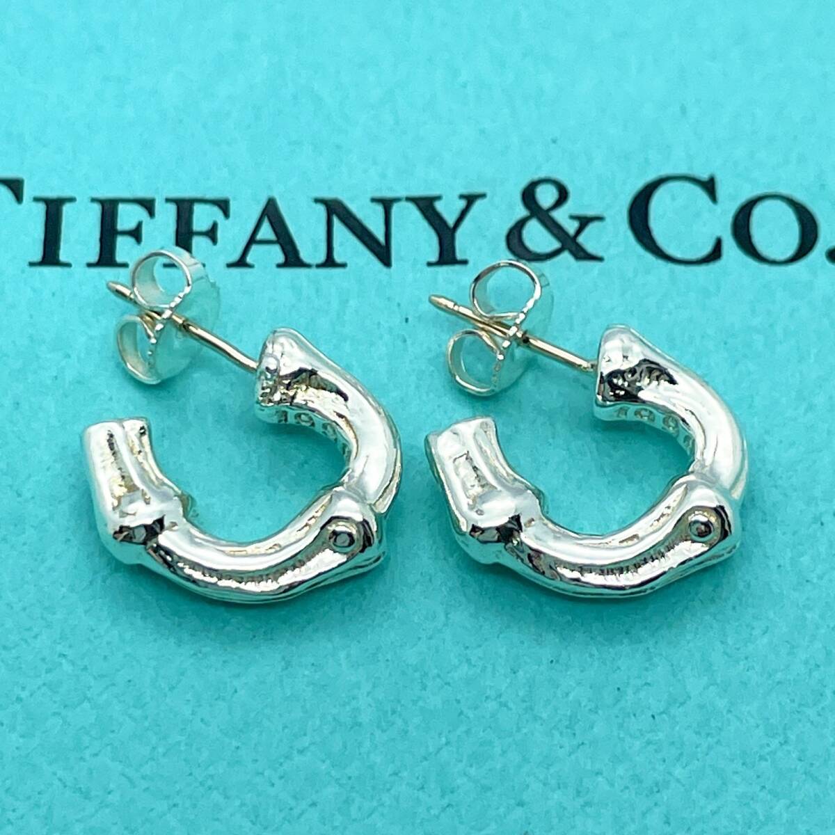 美品 ティファニー バンブー フープ ピアス スモール/24-2936S 美品 ティファニー バンブー フープ ピアス スモール/24-2936S