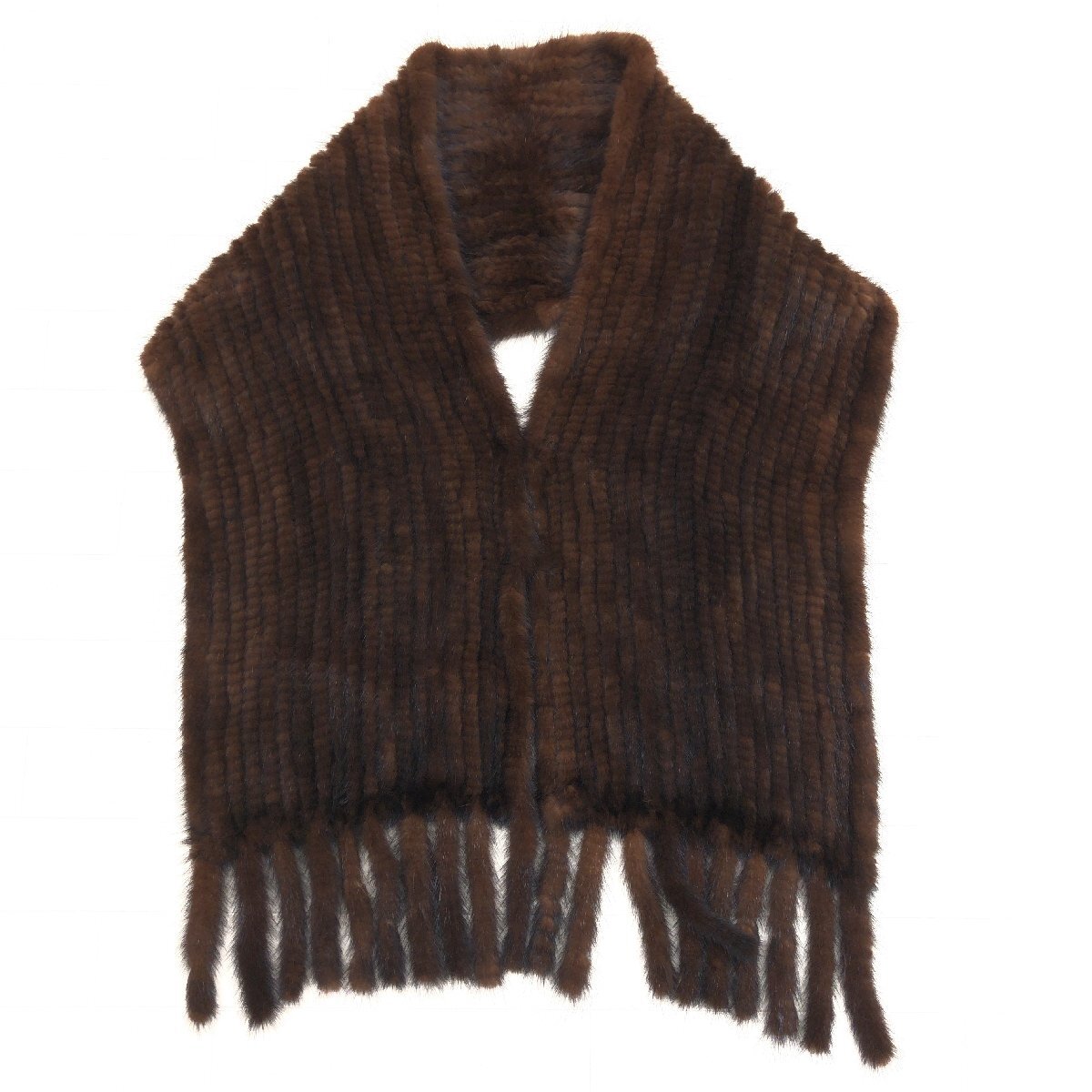 ●Real Mink Fur Shawl 最高級毛皮 デミバフミンク リアルファーショール ブラウン ストール マフラー ティペット ミンクファー レディース