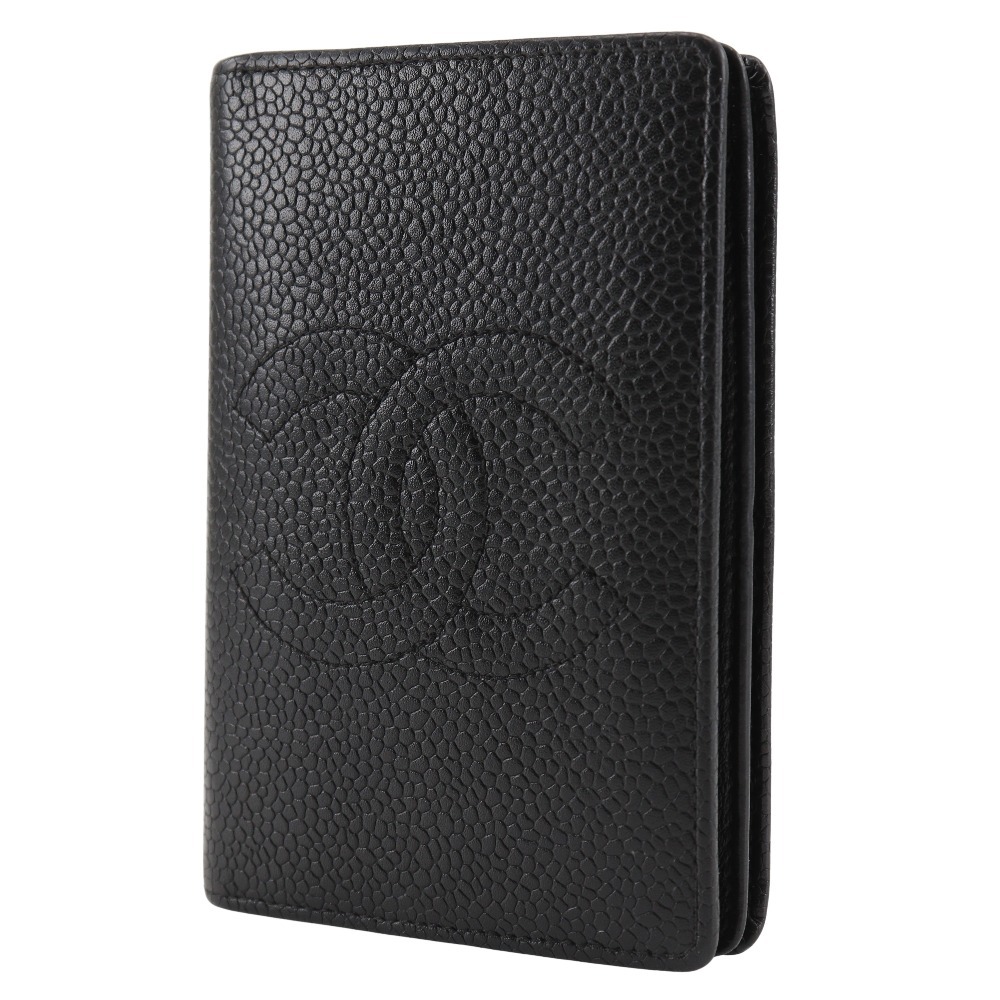 CHANEL シャネル ココマーク カードケース 名刺入れ キャビアスキン 黒 レディース【I191824158】中古
