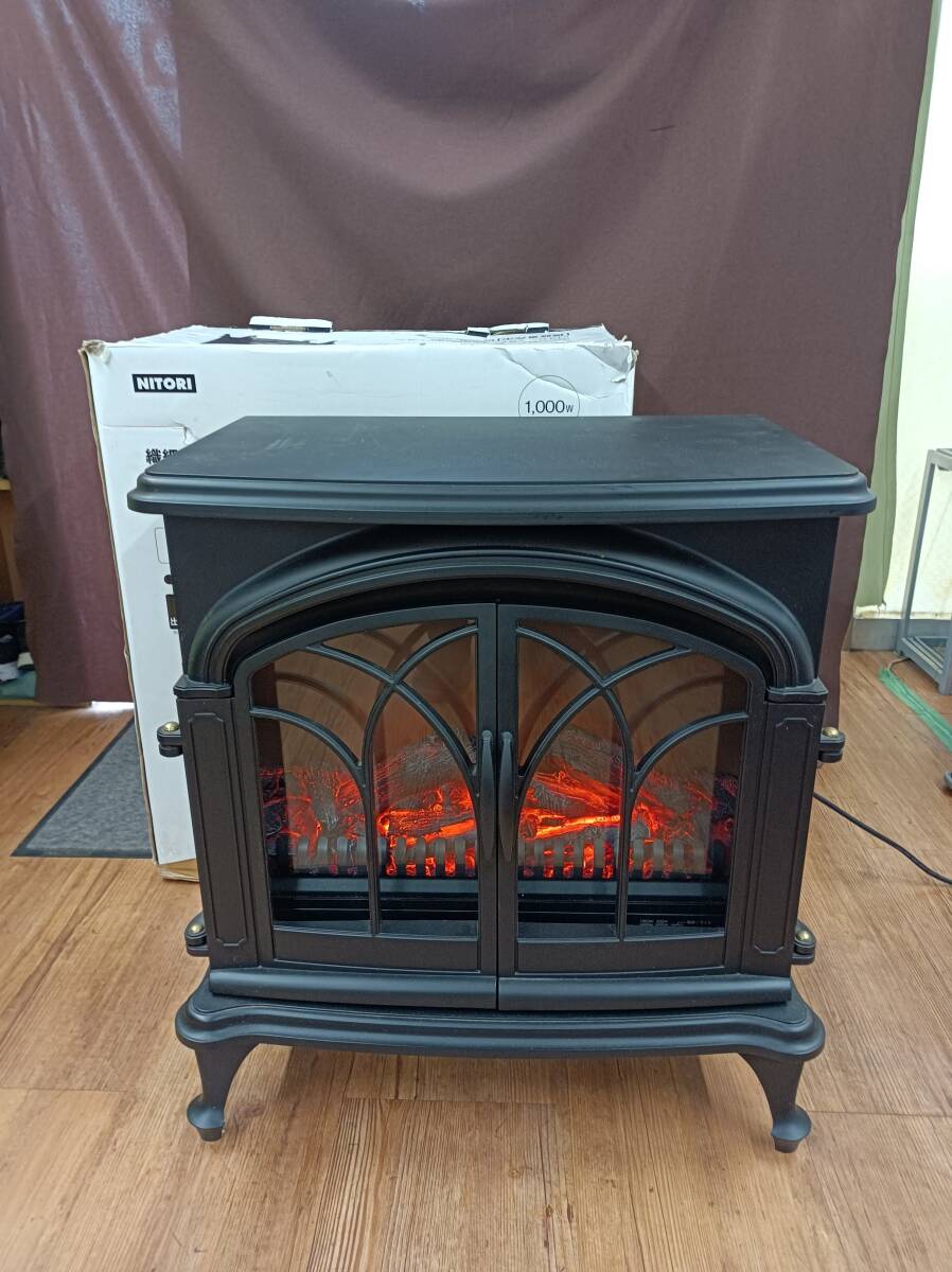 QAZ13539☆ニトリ ワイド暖炉型ファンヒーター IQ BK17 BLT-999B-3-BK 元箱