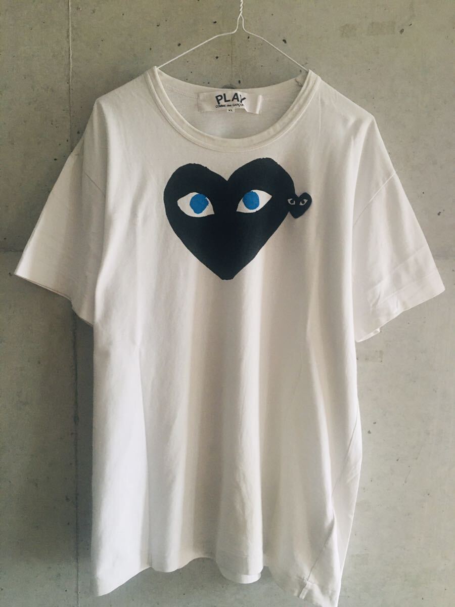 ★【COMME des GARCONS】ブラックハート ブルーアイズ Tシャツ★ プレイコムデギャルソン ブルーアイズ 青目 ブラックハート T