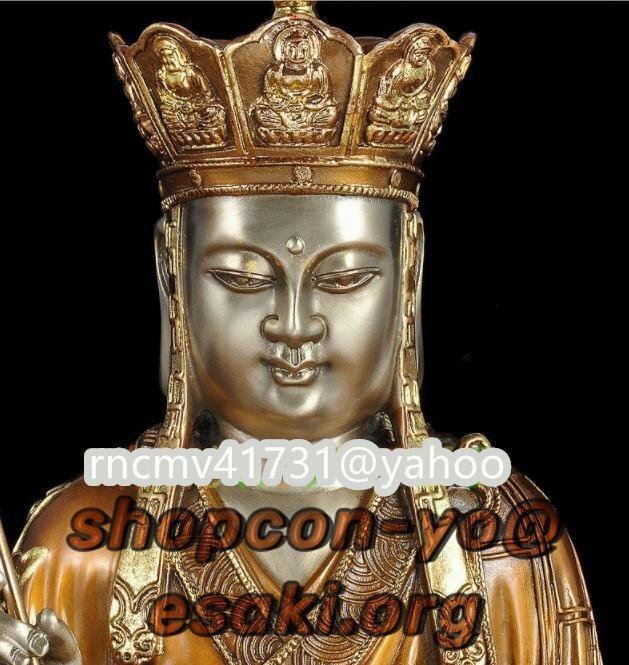 極上品 仏教美術 地蔵菩薩坐像 仏像 銅製 高さ38cm 重さ約6.5