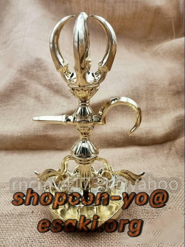 密教法具 寺院用仏具」唐型 三鈷杵 銅製 製磨き仕上げ 長さ22cm 密教法具 寺院用仏具」唐型 三鈷杵 銅製 製磨き仕上げ 長さ22cm