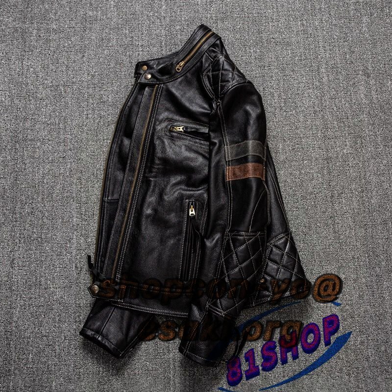 レザージャケット メンズ 牛革ジャケット ライダースジャケット 黄色 ジャンバー 革ジャン 牛革 送料無料 ハルフ Haruf 本革 レザージャケット ダブルライダースジャケット 革