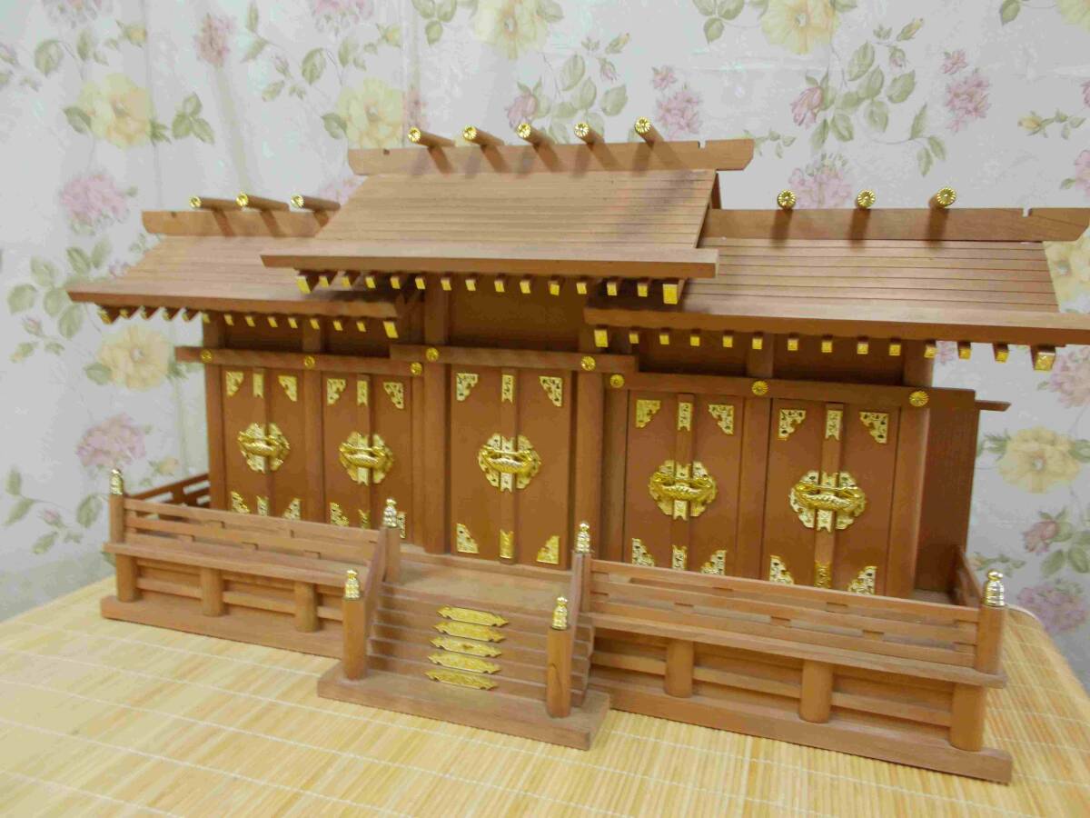 神棚 神棚五社 お札入れ棚 お札立て ヒノキ 展示キズ処分 巾93cm 神棚 神棚五社 お札入れ棚 お札立て ヒノキ 展示キズ処分 巾93cm