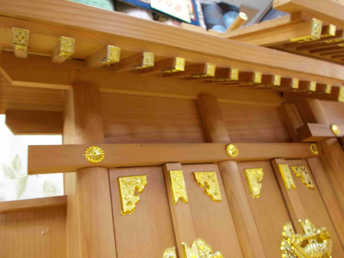神棚 神棚五社 お札入れ棚 お札立て ヒノキ 展示キズ処分 巾93cm 神棚 神棚五社 お札入れ棚 お札立て ヒノキ 展示キズ処分 巾93cm