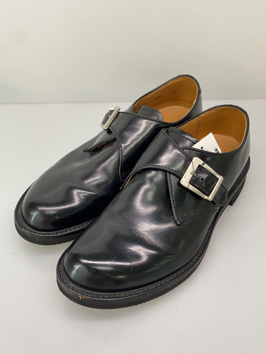 REGAL*monk strap dress shoes /25cm/BLK/ leather 