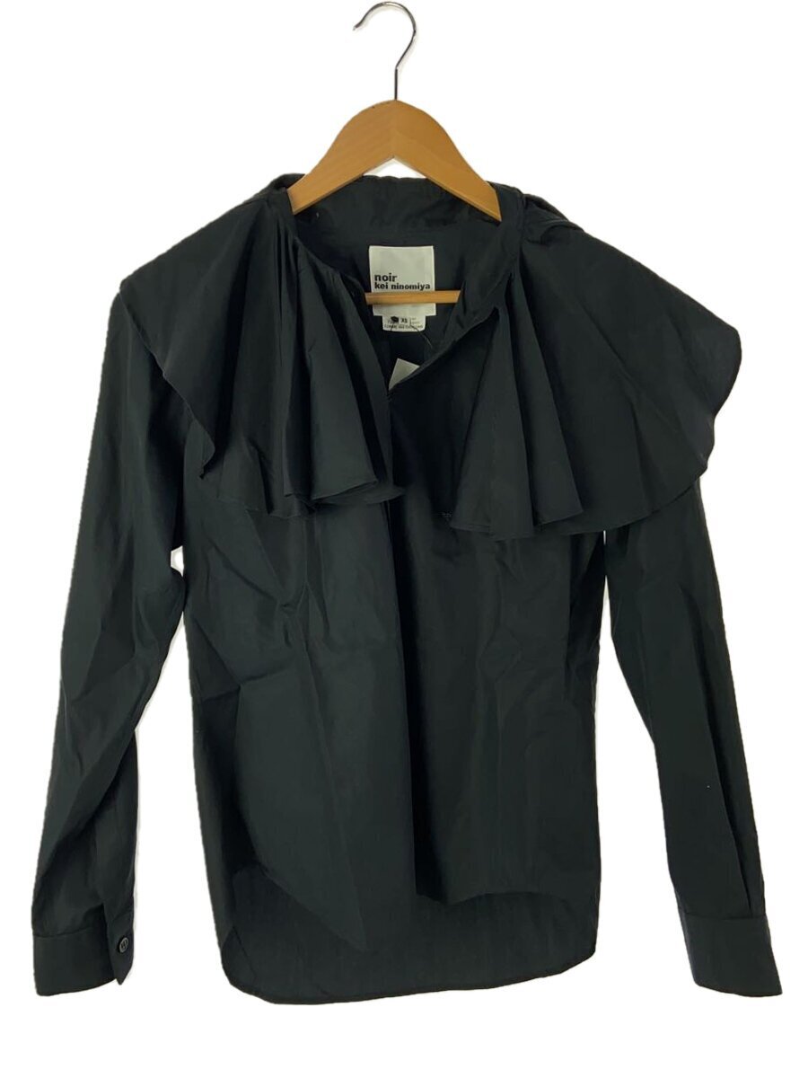 noir kei ninomiya* long sleeve blouse /XS/ cotton /BLK/3M-B004