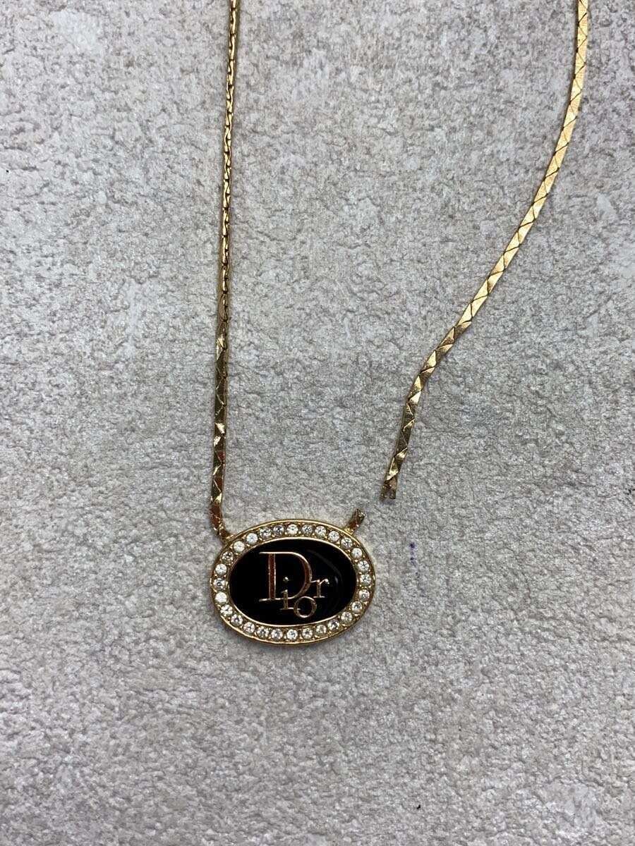 Christian Dior◇ネックレス/チェーン/GLD/トップ有/ロゴ Christian Dior◇ネックレス/チェーン/GLD/トップ有/ロゴ