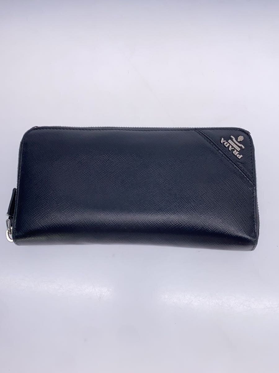 PRADA◇長財布/レザー/BLK/メンズ/※タバコの臭い、角スレ PRADA◇長財布/レザー/BLK/メンズ/※タバコの臭い、角スレ