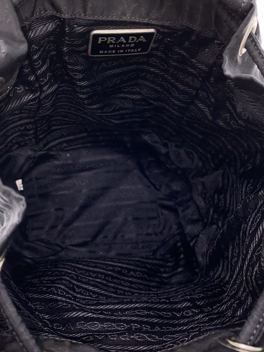 PRADA◇ミニリュック/巾着/ナイロン/BLK/使用感有 - リュック PRADA◇ミニリュック/巾着/ナイロン/BLK/使用感有 - リュック