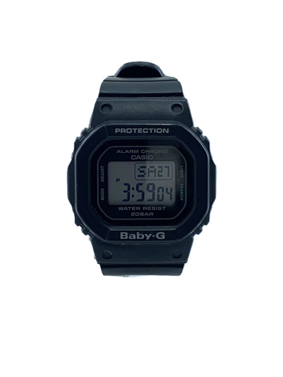 CASIO◆クォーツ腕時計・Baby-G/デジタル/ラバー/GRY/BLK/SS