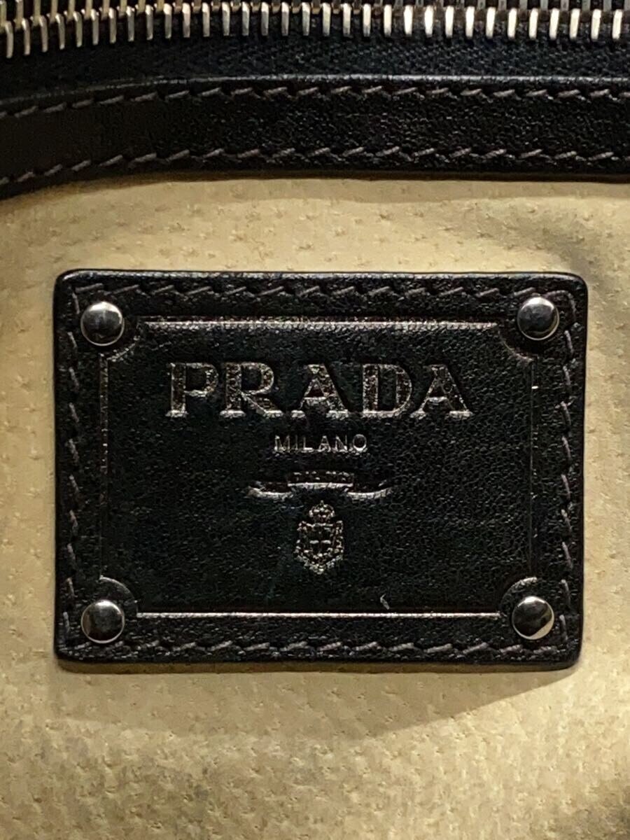 PRADA* Boston bag / leather /BLK/ camouflage 