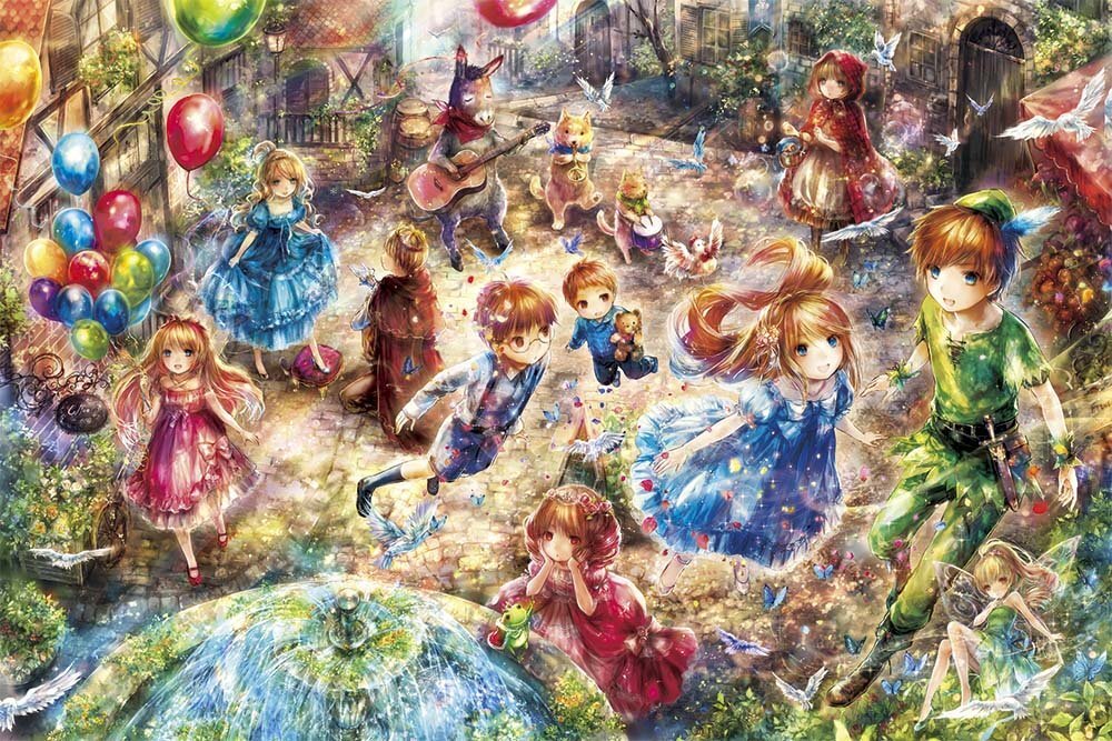 エポック社 1000ピース ジグソーパズル イラスト/アート ファンタジックアート/おにねこ 街のおとぎばなし (50×