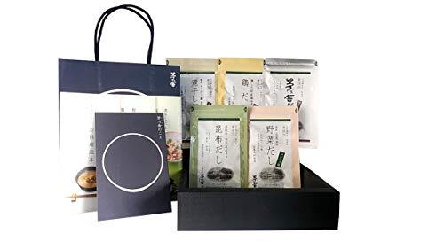茅乃舎だし贈答箱入り?手提げ紙袋付き ギフト ５種類セット（８ｇ×?袋?茅乃舎だしほ椎茸だし?煮干しだし?野菜??