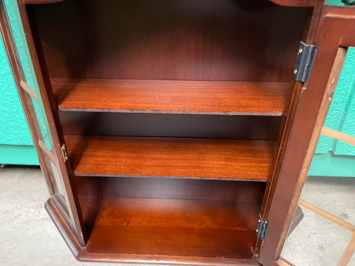 アンティーク/飾り棚/ディスプレイ棚/ウォールキャビネット/インテリア/3面ガラス