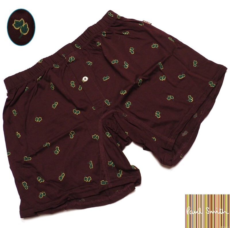 新品正規品 Paul Smith ポールスミス リーフ柄 ニット トランクス/アンダーウェアMエンジ(028) 30-3232