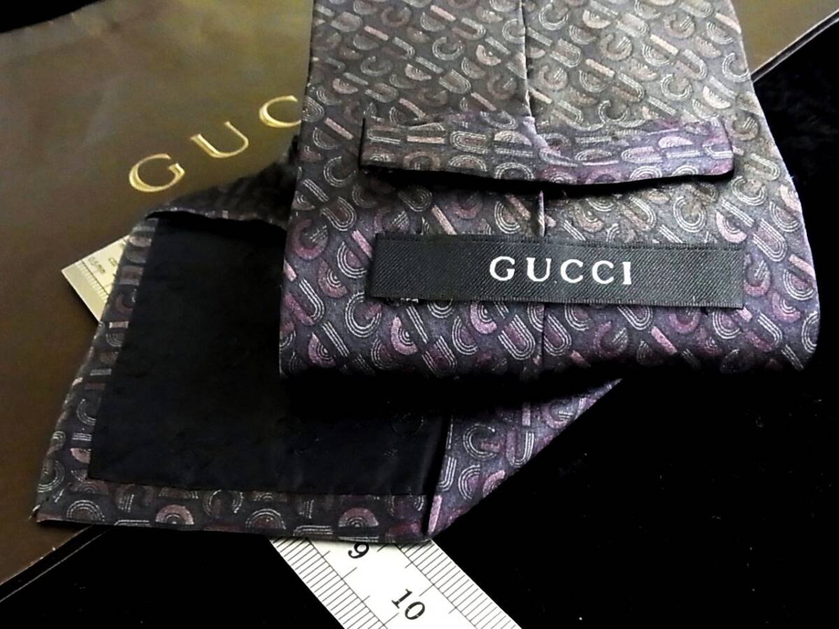 ?:.*:2144【美品】グッチ【GUCCI】 総Ｇロゴ柄 ネクタイ