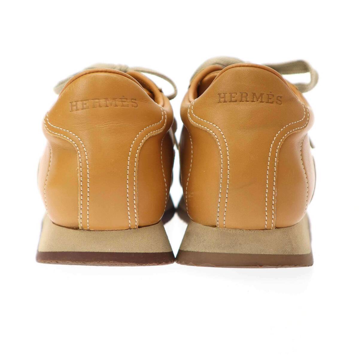 HERMES エルメス クイック ローカットレザースニーカー ベージュ 36 ITSJAI468OT2
