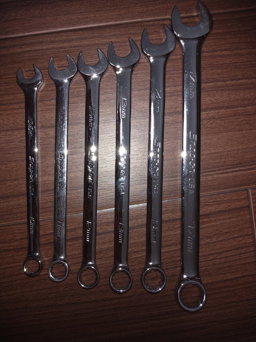 中古美品　送料無料　スナップオン　SNAP-ON フランクドライブプラス コンビネーションレンチ SOEXM17～SOEXM10　6本セット