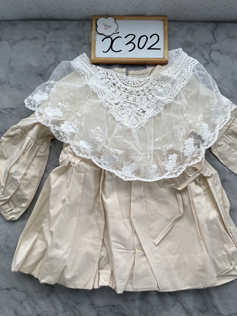 [Kai La Nalu] ワンピース 女の子 ベビー服 幼児 付け襟 可愛い 90cm ※装飾不良