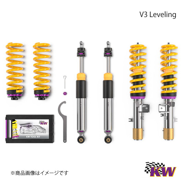 KW V3 Leveling アウディ A4 B8 セダン 2WD アバント ステーションワゴン 2WD 電子制御式ダンパー付き 04/08-09/15 front耐荷重:-1080