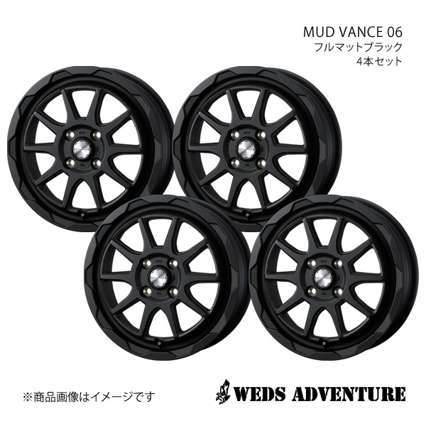WEDS-ADVENTURE/MUD VANCE 06 スクラムバン DG17V アルミホイール4本セット【12×4.0B 4-100 INSET40 FULL MAT BLACK】0040200×4