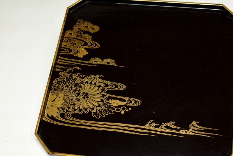 [ warehouse A3771a] era wooden . gold . change .. water writing . seat tray four person serving tray . customer 