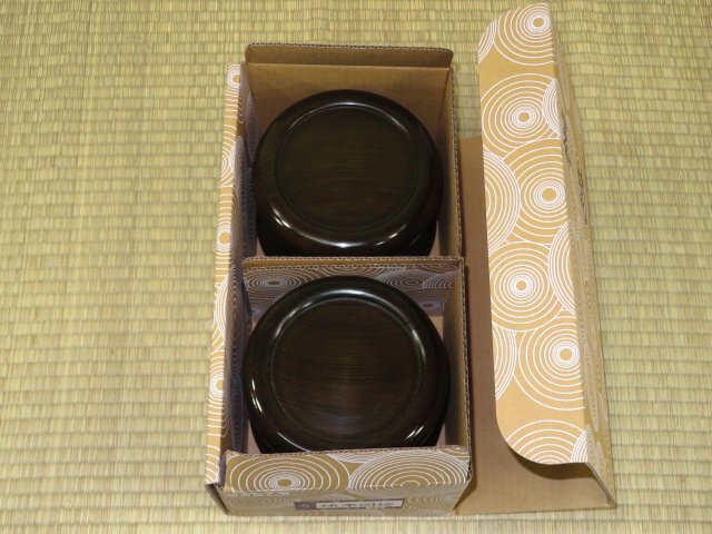 ▲柴田懐志（柴田木工）作銘入楠（くす）柾目本因坊型碁笥▲未使用品元箱（囲碁）