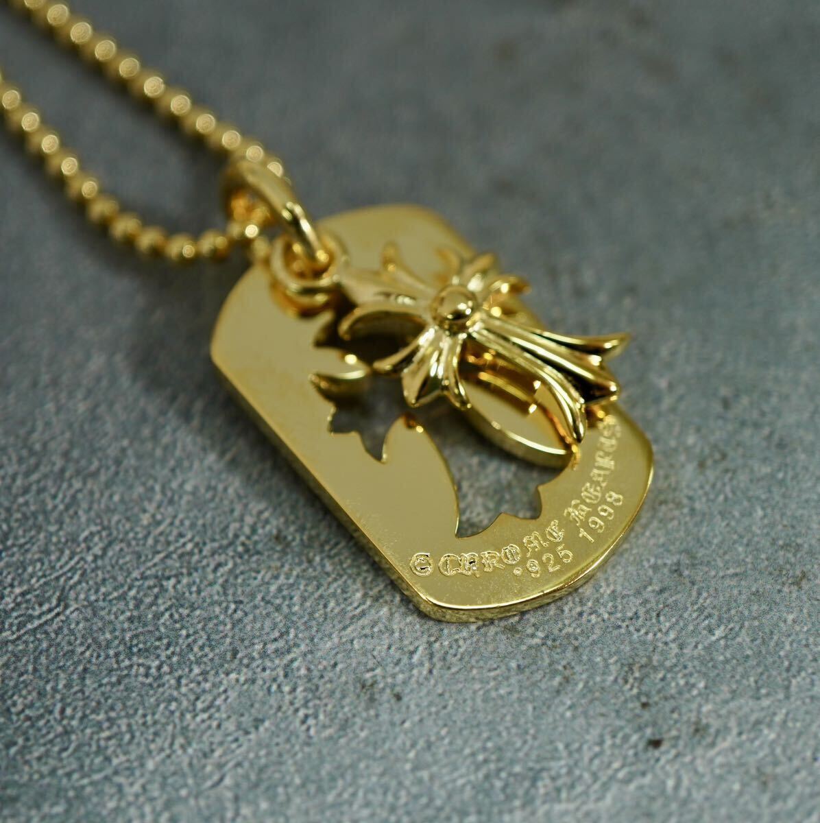 クロムハーツ☆DTAGカットアウトクロス/22K/ボールチェーン/イン クロムハーツ☆DTAGカットアウトクロス/22K/ボールチェーン/イン