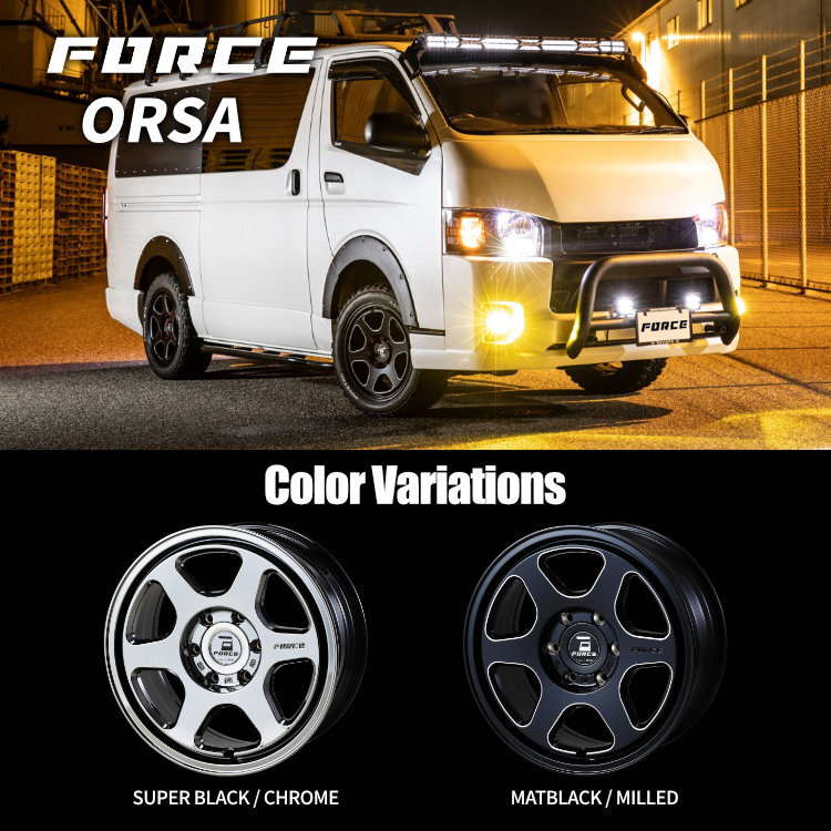 4 шт. комплект FORCE ORSA 18x7.5J 6/139.7 +35 SBC TOYO OPEN COUNTRY R/T 225/55R18 черный письмо Hiace 200 серия O/F размер 