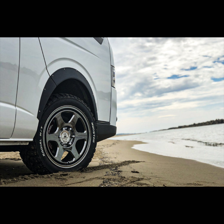 4 шт. комплект FORCE ORSA 18x7.5J 6/139.7 +35 SBC TOYO OPEN COUNTRY R/T 225/55R18 черный письмо Hiace 200 серия O/F размер 