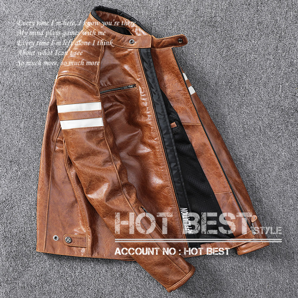  top class kau hyde 50\'s putty do Single Rider's leather jacket PADDED oil leather cow leather [XXL]CBY597