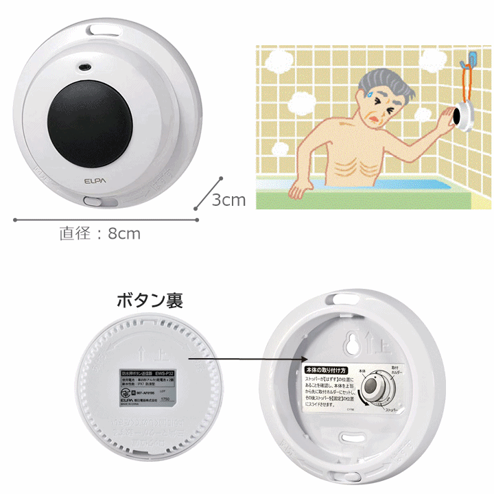 【平日15時まで即日出荷】ELPA フラッシュ受信器セット(EWS-P40×1)(EWS-P52×1)(EWS-P30×2)(EWS-P32×2)【呼び出しベル】_画像7