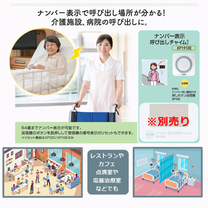 【送料込み】リーベックス　増?jiān)O(shè)用　業(yè)務(wù)用押しボタン送信機(jī)(消し機(jī)能)(XP10E) 10個(gè)セット【唿び出しベル 施設(shè) 老人ホーム 飲食店】