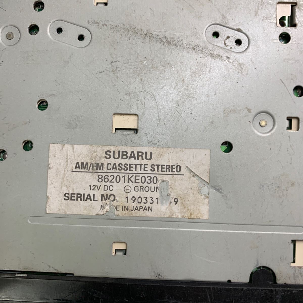 AV10-467 super-discount car stereo SUBARU 86201KE030 86231KE000 3CD changer cassette deck body only simple operation verification ending used present condition goods 