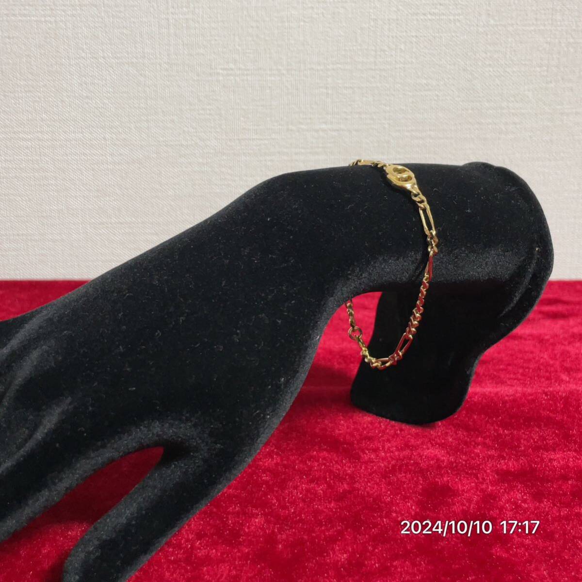 Dior Christian Dior CD Logo Gold цвет плоский цепь браслет аксессуары 