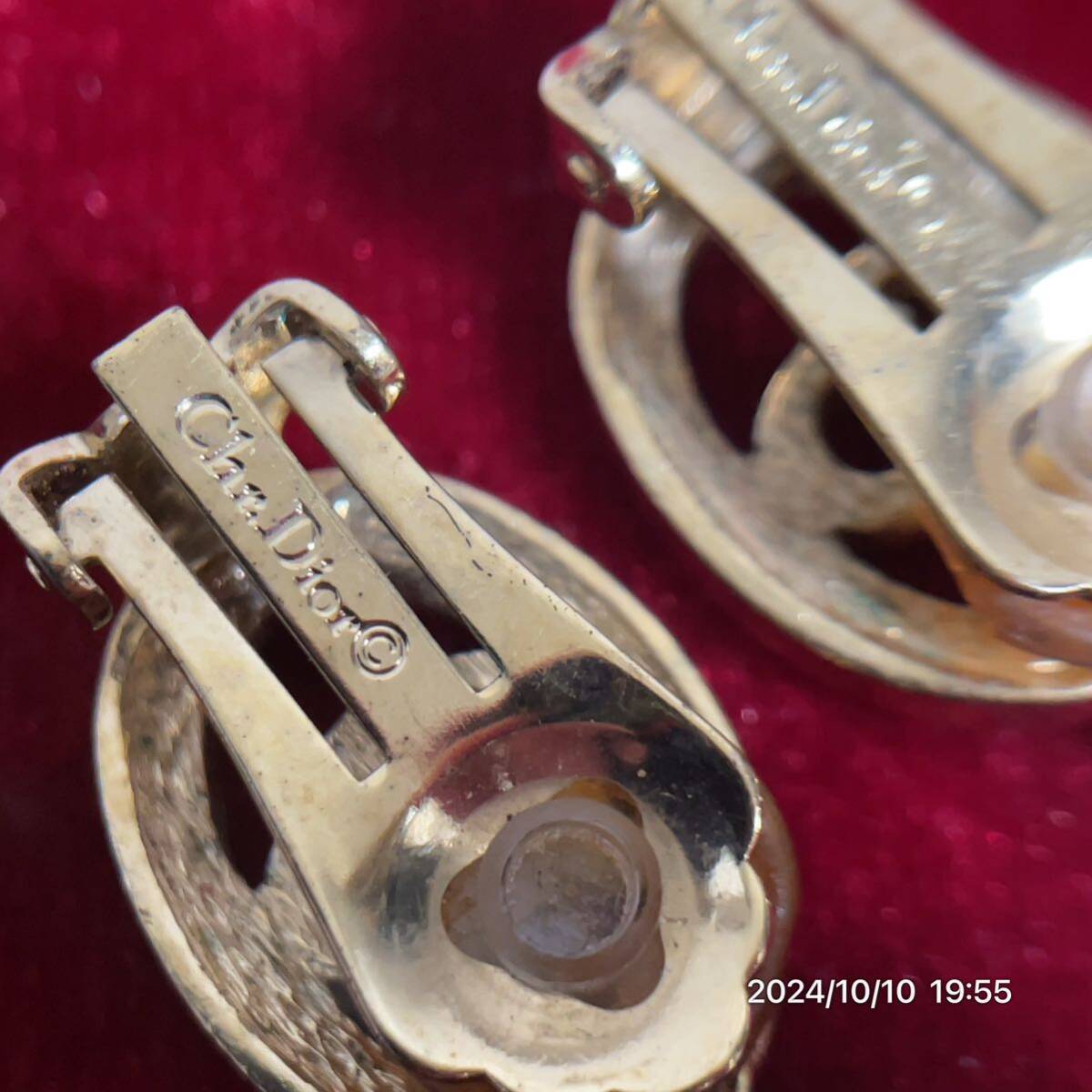 Dior Christian Dior CD Logo стразы Gold цвет серьги аксессуары 