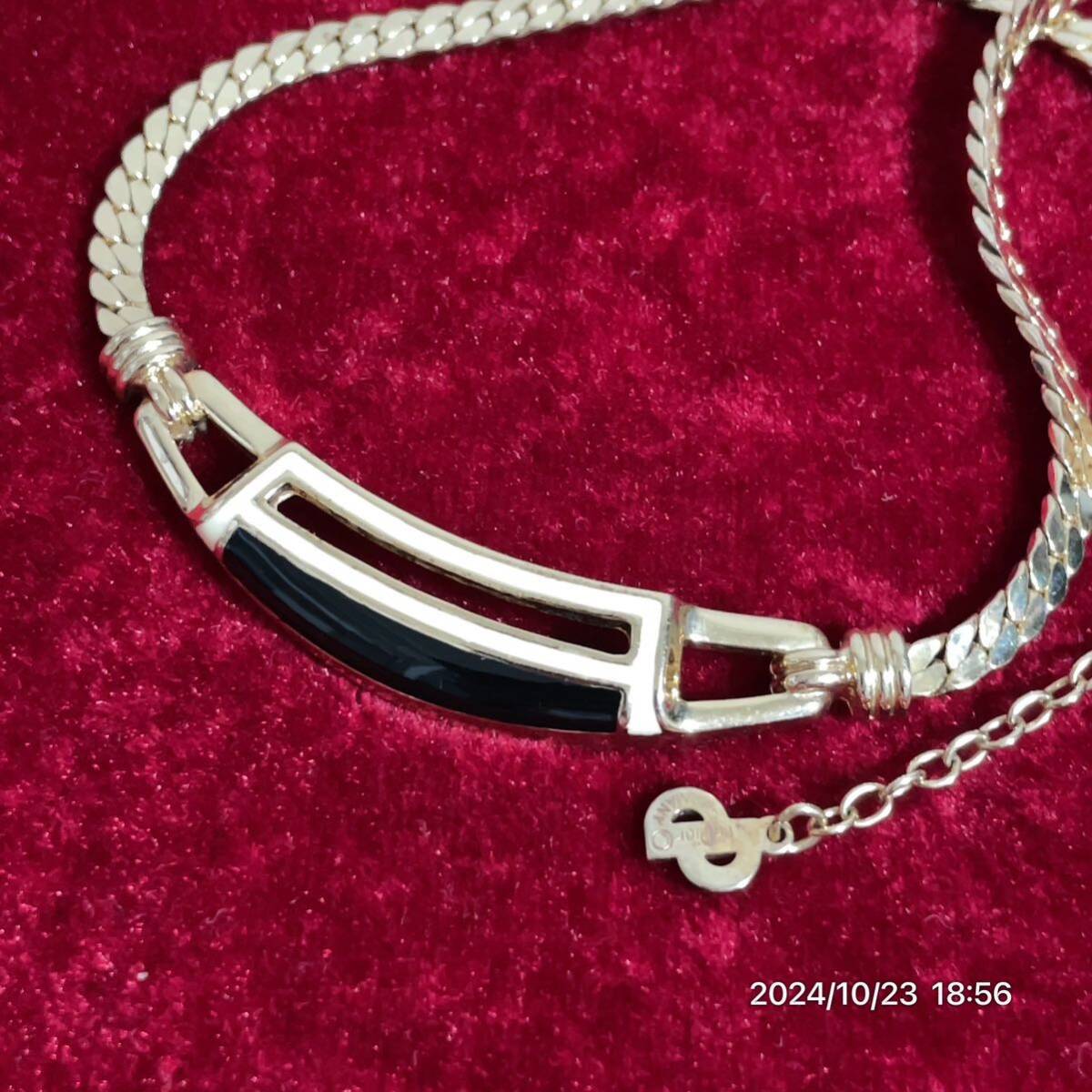 Dior クリスチャン ディオール CDロゴ バイカラー ゴールドボディ ネックレス チョーカー アクセサリー 