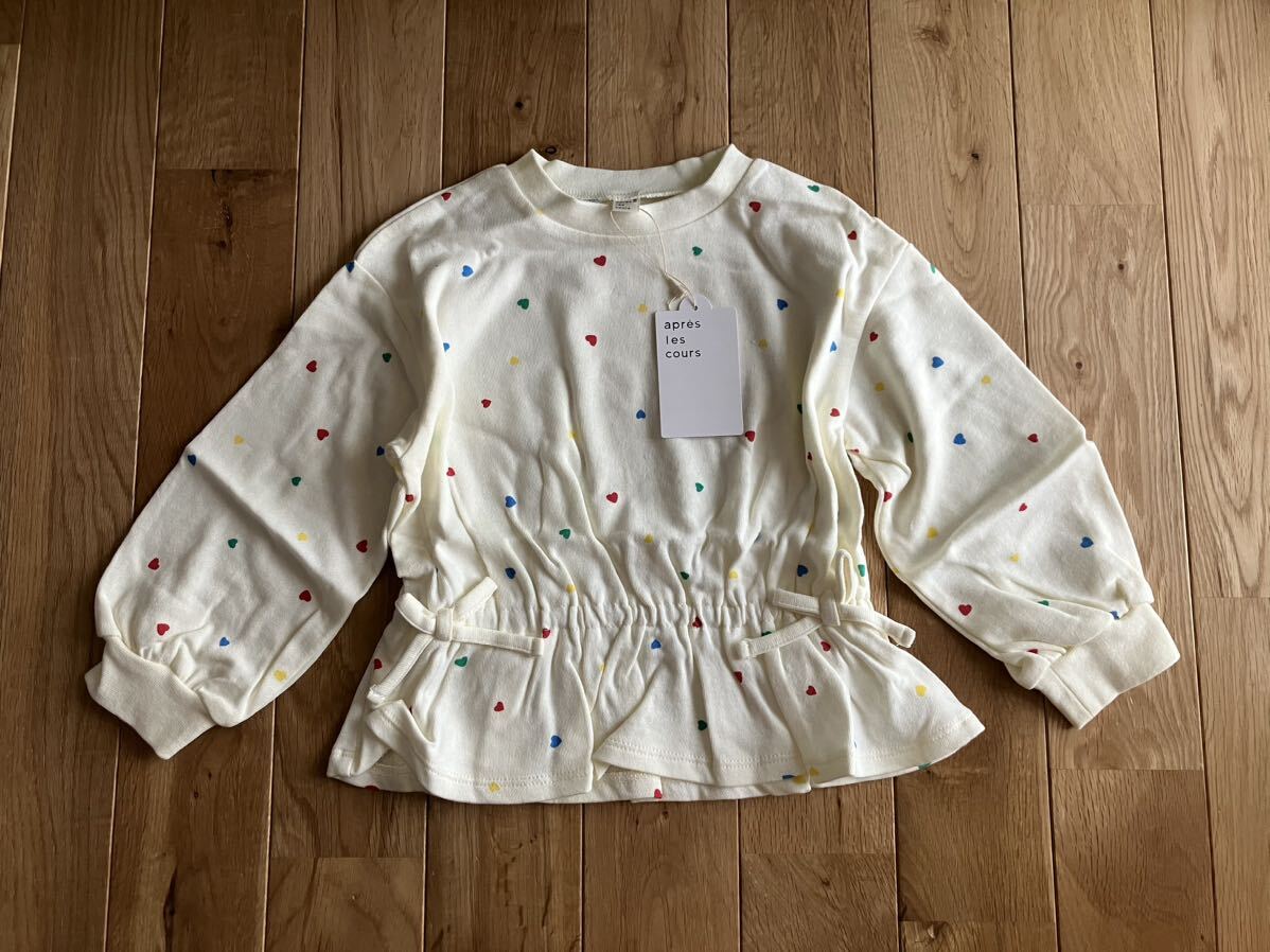 新品 アプレレクール ドロストTシャツ ハート柄 薄手トップス 100センチ