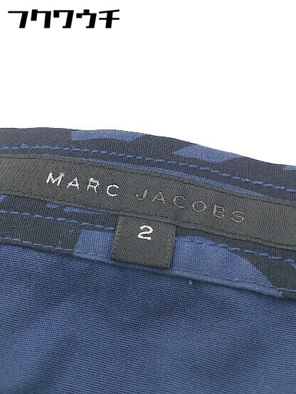 ◇ MARC JACOBS マークジェイコブス 総柄 膝丈 フレア スカート サイズ2 ブラック ネイビー レディース