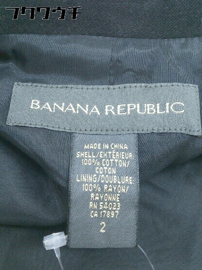 ◇ BANANA REPUBLIC 肩パット入り 2B シングル 長(zhǎng)袖 テーラードジャケット サイズ 2 ブラック レディース