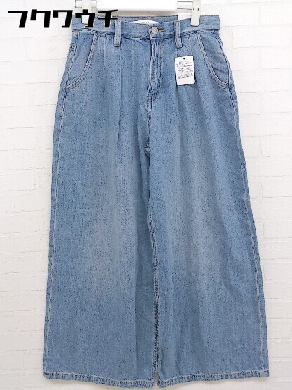 ◇ ◎ AZUL BY MOUSSY タグ付き ウォッシュ加工 ワイド ジーンズ デニム パンツ サイズM インディゴ レディース